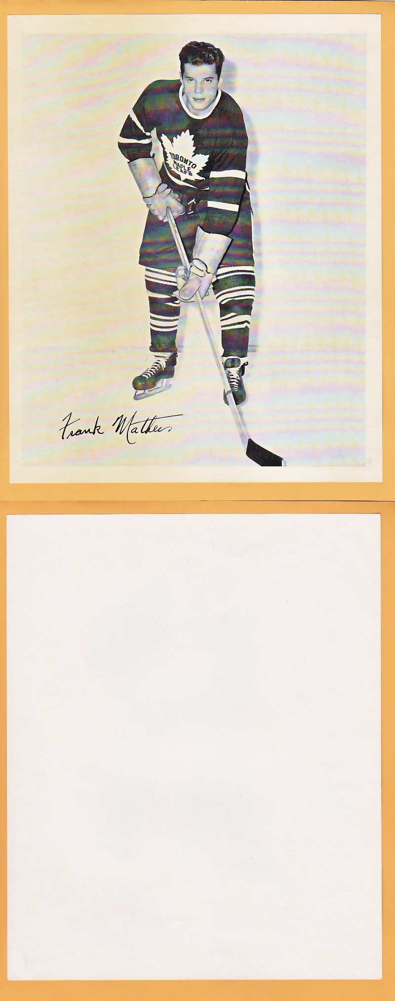 1945-54 QUAKER OATS PHOTO FRANK MATHERS photo 1945-54 QUAKER OATS PHOTO FRANK MATHERS photo
